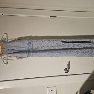 City Studio Light Blue Lace Prom Dress